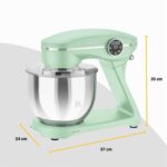 KLAMER Küchenmaschine 1800 W mit 6 L Edelstahlschüssel, geeignet zum Kneten von Brotteig – Bild 8