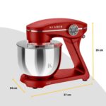 KLAMER Küchenmaschine 1800 W mit 6 L Edelstahlschüssel, geeignet zum Kneten von Brotteig – Bild 8