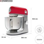 Kenwood kMix KMX750RD Küchenmaschine, 1000 W, 5 L Edelstahlschüssel, Patisserie-Set, Rot – Bild 6