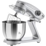 KLAMER Küchenmaschine 1800 W mit 6 L Edelstahlschüssel, geeignet zum Kneten von Brotteig – Bild 4