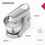 Kenwood Titanium Chef Baker KVC65.001WH, 1200 W, 5 L Schüssel, integrierte Waage, Patisserie-Set, Weiß – Bild 6
