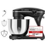 KLAMER Küchenmaschine 1800 W mit 6 L Edelstahlschüssel, geeignet zum Kneten von Brotteig
