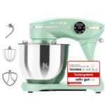 KLAMER Küchenmaschine 1800 W mit 6 L Edelstahlschüssel, geeignet zum Kneten von Brotteig