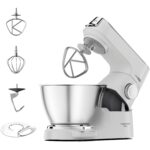 Kenwood Titanium Chef Baker KVC65.001WH, 1200 W, 5 L Schüssel, integrierte Waage, Patisserie-Set, Weiß