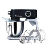 Kraftsman Küchenmaschine mit 5 L Schüssel, 8 Stufen, Timer, Metallgehäuse und 4 Edelstahl-Aufsätzen, Schwarz