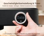 Kraftsman Küchenmaschine mit 5 L Schüssel, 8 Stufen, Timer, Metallgehäuse und 4 Edelstahl-Aufsätzen, Schwarz – Bild 5