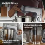 Kenwood Titanium Chef Baker XL Küchenmaschine, 1200 W, 7 L + 5 L Schüsseln, Silber – Bild 6