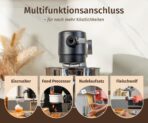 Kraftsman Küchenmaschine mit 5 L Schüssel, 8 Stufen, Timer, Metallgehäuse und 4 Edelstahl-Aufsätzen, Schwarz – Bild 3