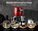 Kraftsman Küchenmaschine mit 5 L Schüssel, 8 Stufen, Timer, Metallgehäuse und 4 Edelstahl-Aufsätzen – Bild 3